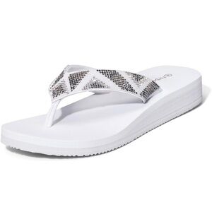 White Rhinestone Flop Flops 10